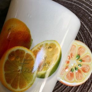 Orange Fruit Mug, Orange Ceramic Coffee Mug
